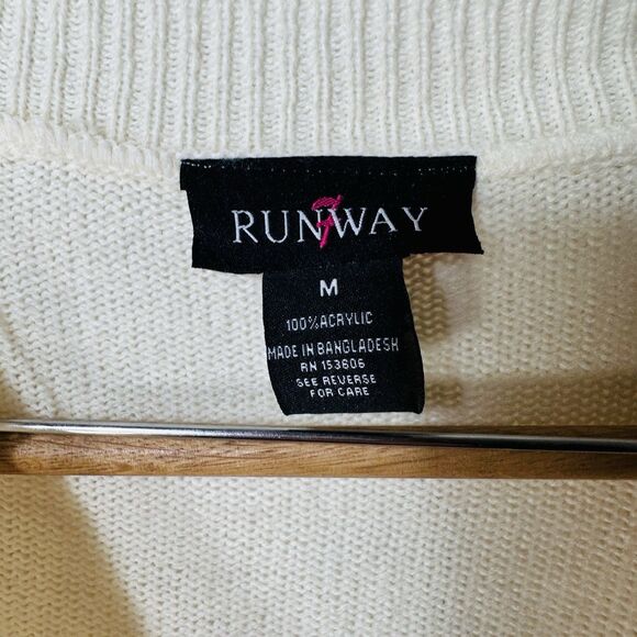 Runway Sz M Monarch Butterfly Orange White Cardigan Sweater Y2k Women's Knit - Picture 6 of 8